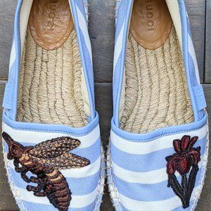 EUC! $620 Authentic Gucci Bee Logo Espadrilles Size 36